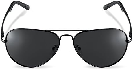 Fangel Men's Classic Metal Aviator Sunglasses,Classic Aviator Driving Polarized Sunglasses For Men BlackFrame