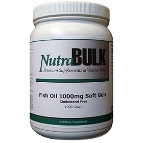 NutraBulk-Omega-3 Fish Oil 1000mg, 1000 Softgels (1 Year Supply)