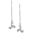 Sterling Silver Celtic Triskele Threader Earrings