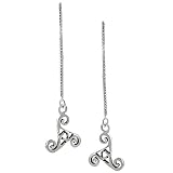 Sterling Silver Celtic Triskele Threader Earrings