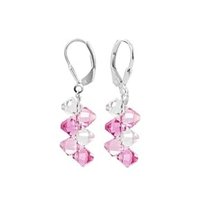 SCER007 925 Sterling Silver Pink Cluster Han