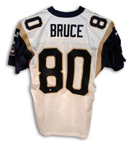 Isaac Bruce Signed St. Louis Rams White Puma Authentic Jersey