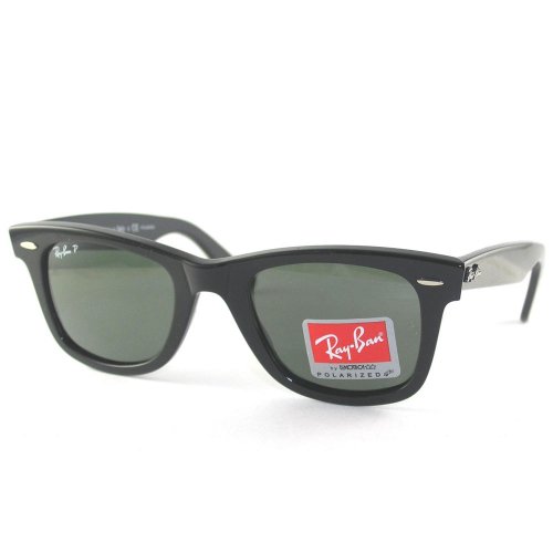 Ray Ban Original Wayfarer Sunglasses RB2140 901 58 Black Crystal Green Polarized 50mm product image