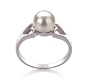 PearlsOnly Jessica White 6-7mm AA Freshwater Sterling Silver Pearl Ring Ring-Size-9