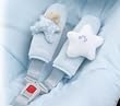 Car Seat Harness Pad, Moon & Stars Collection-blue