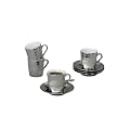 Zeller 26520 Espresso-Set, 8-teilig, "Silber", Porzellan