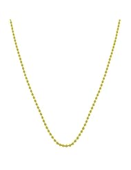 18 Karat Yellow Gold over Silver 1.8-mm Polished Bead Ball Chain (18 Inch)