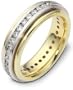 6mm Designer 18 Karat Two-Tone Gold SPINNING Diamond Eternity Band Ring - 11.25