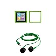 EMPIRE Neon Green Rubberized Snap-On Cover Case + Green 3.5mm Stereo Headphones for for Apple iPod Nano 6th Gen EMPIRE Neon Green Rubberized Snap-On Cover Case + Green 3.5mm Stereo Headphones for for Apple iPod Nano 6th Gen