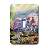 Wall Plates: Mythical - Unicorn With Baby - Light Switch Covers - single toggle switch