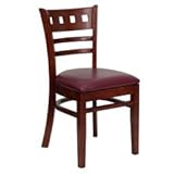 HERCULES American Back Wood Restaurant Chair with Mahogany Finish and Burgu ....