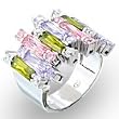 Women's Classic Line Multicolor CubicZirconia Ring, Size: 5-10 Sterling Silver .925 Women's Classic Line Multicolor CubicZirconia Ring, Size: 5-10 Sterling Silver .925