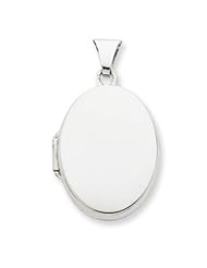 14k Gold White Gold Polished Oval Locket
