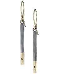 Melissa Joy Manning "Mixed Metals" Black Diamond Stick Earrings