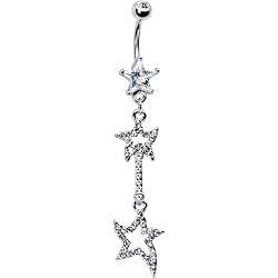 Cubic Zirconia Starfish Dangle Belly Ring