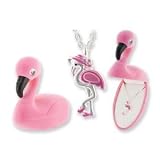 Pink Flamingo pendant Necklace with shaped jewelry gift box