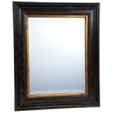 New Wyndham House Dark Brown Wood Framed Beveled Mirror Antique Finish Meas ....