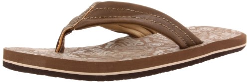 Sanuk Kick Start Flip Flop (Toddler/Little Kid/Big Kid),Brown/Tan,XX-Large (5-6 M US Big Kid)
