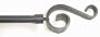 Window Curtain Rod / Drapery Rod 28 Inch-48 Inch Distressed Scroll Black