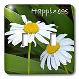Patricia Sanders Flowers - Inspirational Happiness Daisies - Light Switch Covers - double toggle switch