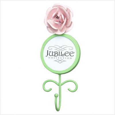 Rose Round Photo Frame Hook - White Pink - 4x4 opening