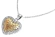 Sterling Silver CZ Necklaces - Golden Heart - Chain: 16-18" (adjustable) Height: 28mm