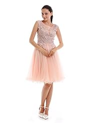 Polyester/Tulle Beaded Lace Floral Print Evening Dress/Homecoming Dress/Bridesmaid Dress/Prom Dress 