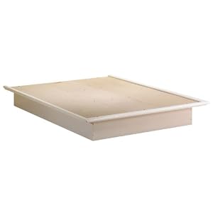 Full Size White Finish Platform Bed
