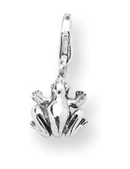 Frog Clip-on Charm in Silver for 3mm Charm Bracelets