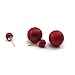 DDU(TM) 1 Pair Red- Charming Double Artificial Bead Earring Ear Stud