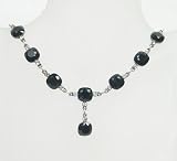 Ladies large nugget drop necklace - jet