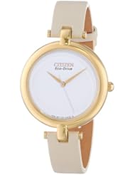 Citizen Womens EM0252-06A Silhouette Straps Analog Japanese Quartz White Dress Watch
