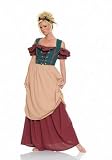 4Pc Renaissance Maiden Lady Includes Headband Dress Apron & Bodice by Leg avenue