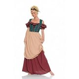 4Pc Renaissance Maiden Lady - Includes Headband, Dress, Apron, & Bodice