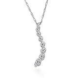 10K White Gold 0.15ctw. Journey Diamond Pendant with 18 Chain