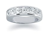 2.10 Princess Cut Channel band in 14k White Gold