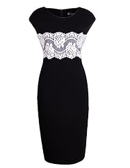 Sleeveless Cotton Lace Applique Bodycon Dress/Midi Dress 