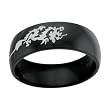 Black 316L Stainless Steel Ring with Dragon Design Black 316L Stainless Steel Ring with Dragon Design