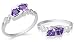 Trillion Cut Amethyst Ring Sterling Silver Size 7