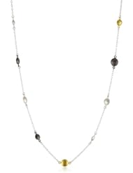 GURHAN "Lentil" Single Strand Dark and White Silver Lentil Necklace