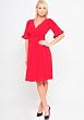 Matte Jersey Empire Cross Front Dress with Ruffle Sleeves