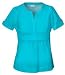 Cherokee Uniforms - Cherokee Uniforms Studio B Fashion Split Neck Scrub Top (Tahoe Turquoise M)