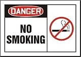 DANGER NO SMOKING (W/GRAPHIC) 10 x 14 Adhesive Dura-Vinyl Sign