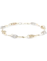 Italian 14k Yellow Gold Textured Oval Link Bracelet, 7.75"
