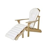 Outdoor Patio Adirondack Chair Ottoman Cushion in White Color