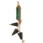 Malachite Pendant 03 Wire Wrapped Blackstone Black Green Copper Crystal Healing Stone 4