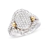 1/2 Carat Diamond Sterling Silver & 10K Gold Ring