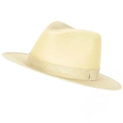 New Linen Cotton Mesh Safari Fedora Trilby Hat Beige Small / Medium