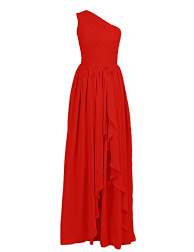 Dressystarレディーズ　ワンショルダー　プリーツ　フロア丈ドレス　披露宴ドレス　結婚式ドレス　お呼ばれ　フォーマルドレス　シフォン　ビスチェタイプ　演奏会ドレス　ステージドレス　エレガント　花嫁二次会ドレス