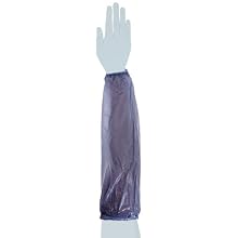 Ansell 59-002 Vinyl CPP Sleeves with Elastic at Both Ends, Blue, 18" Length (Pack of 12 Pair)